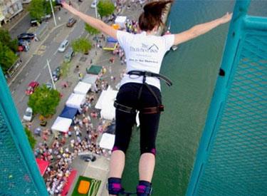 Extreme Bungee at Beach Life Festival on the seafront at Eastbourne