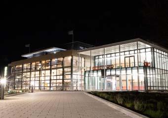 Congress Theatre and Welcome Building at Night in Eastbourne