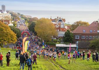 Beachy Head Marathon runners at the start of the course